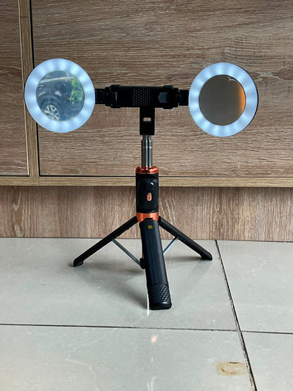 Soporte con aro de iluminación doble
