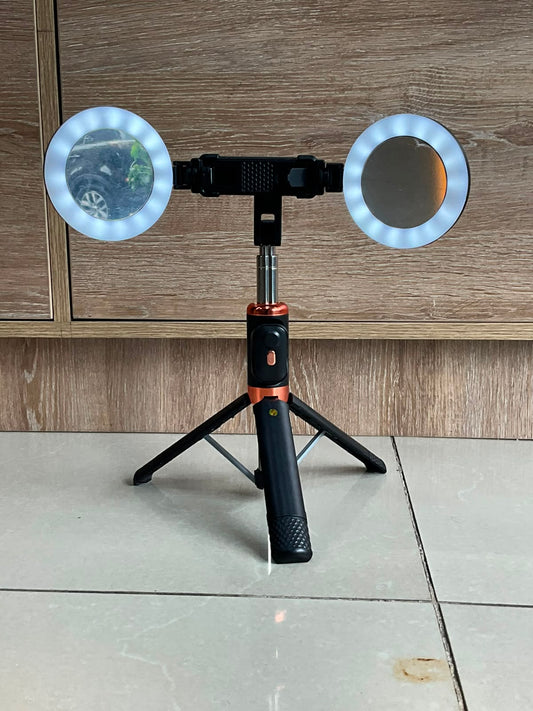 Soporte con aro de iluminación doble