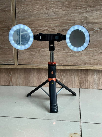 Soporte con aro de iluminación doble